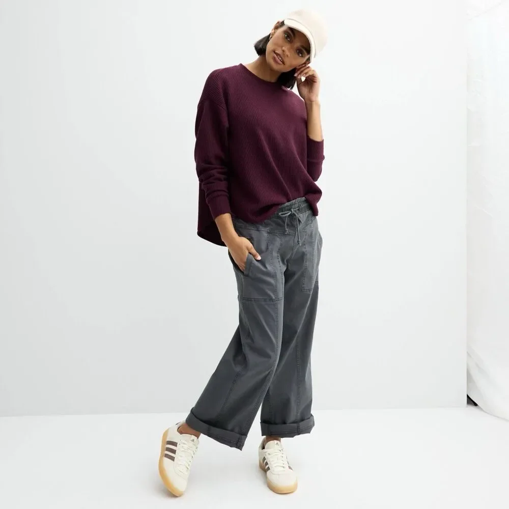Women's Sonoma Goods For Life Sweater Size XS Plum Ribbed Shirttail Top NWT